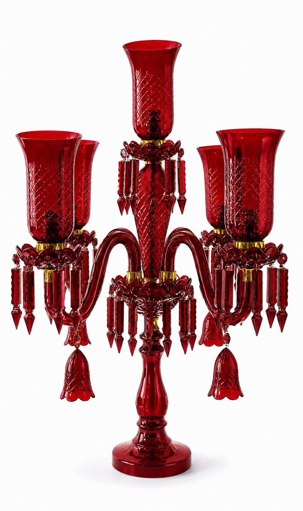 Rang Mahal Ruby Prism Table Chandelier · SGE-TA-006 · Samrat Glass Emporium — view 2