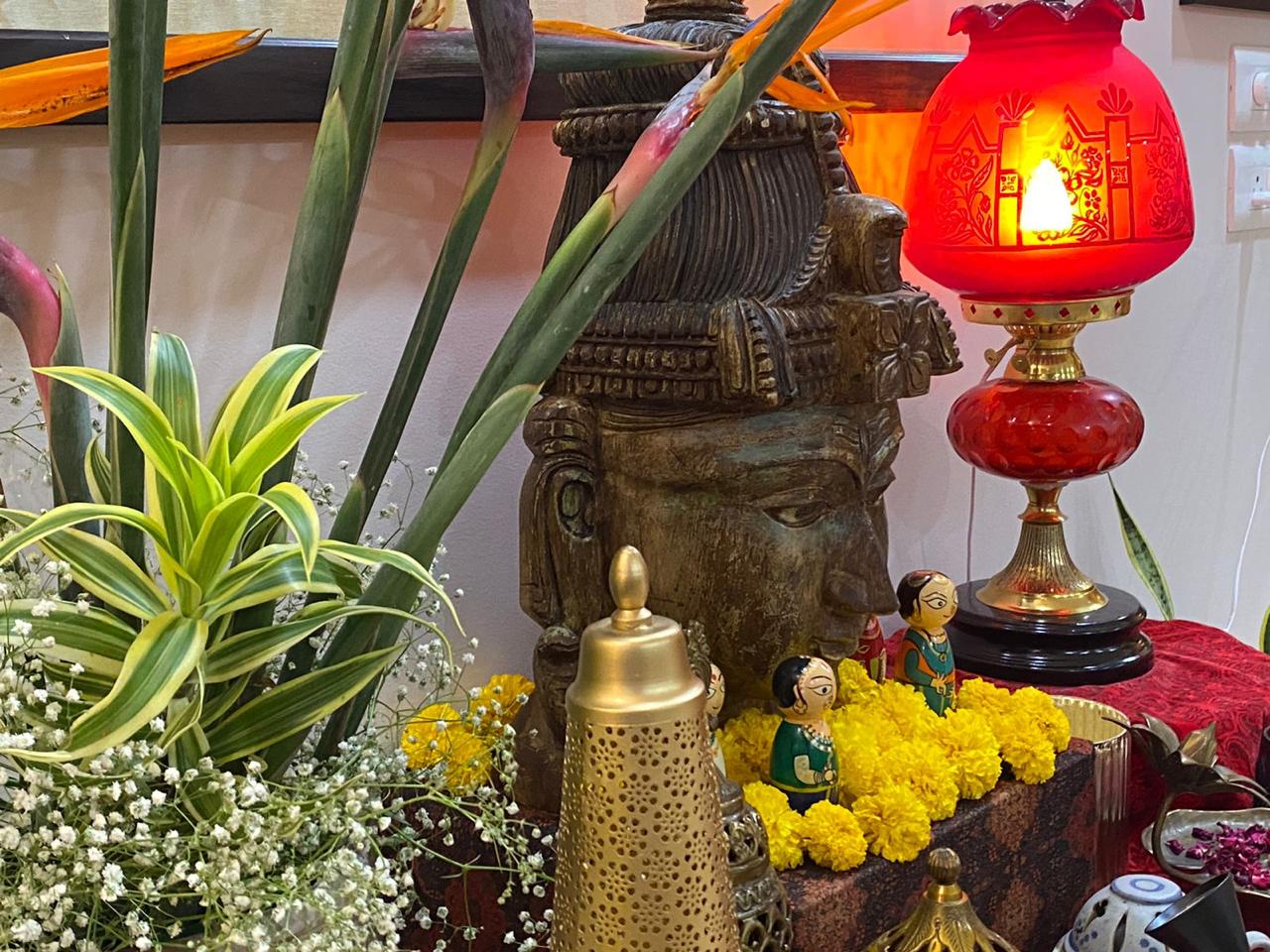 Crystal & Ruby Red Lighting Composition — Hyderabad Private Residence · Hyderabad, Telangana · Samrat Glass Emporium — detail 3