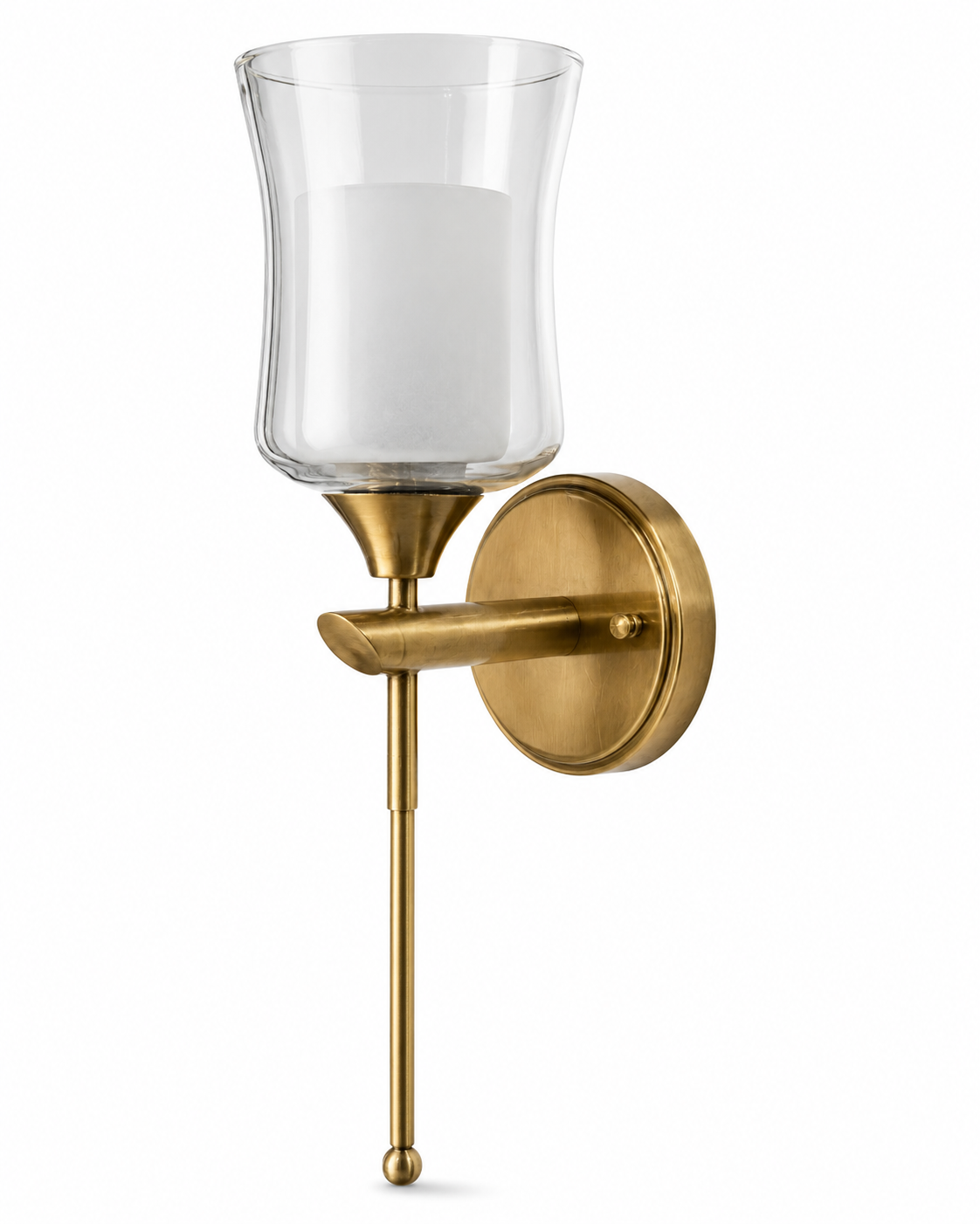 Dandjyoti Clear Hurricane Glass Drop-Stem Wall Sconce · Wall Light · SGE-WL-081 · Samrat Glass Emporium — view 2