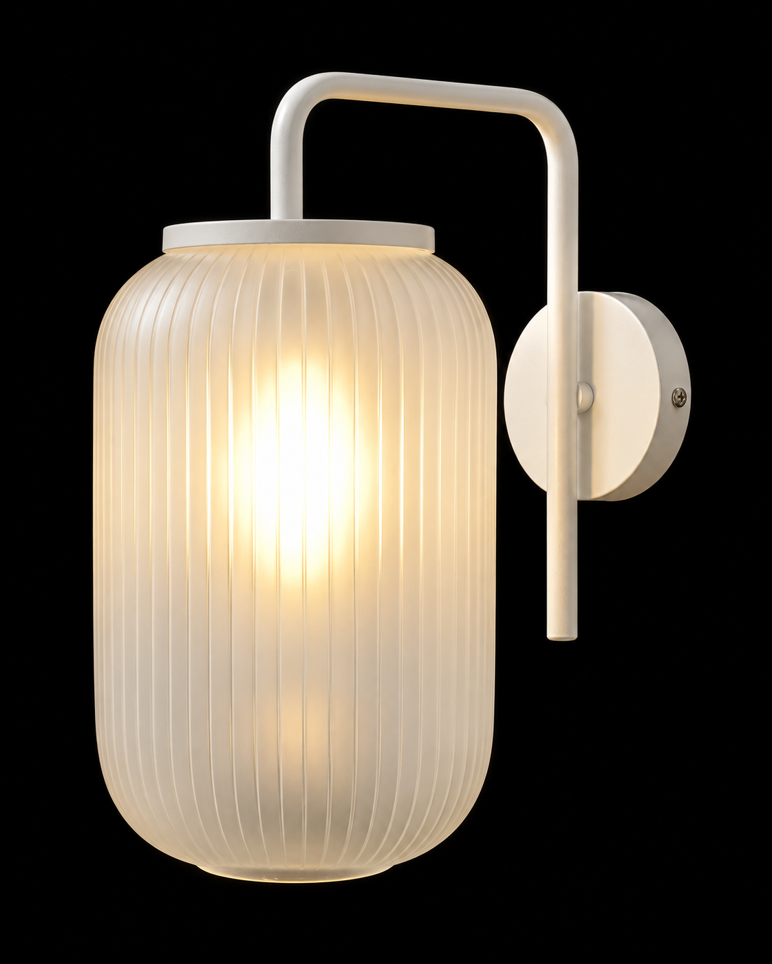 Aurelia Frosted Ribbed-Glass Loop Wall Light · SGE-WL-132 · Samrat Glass Emporium