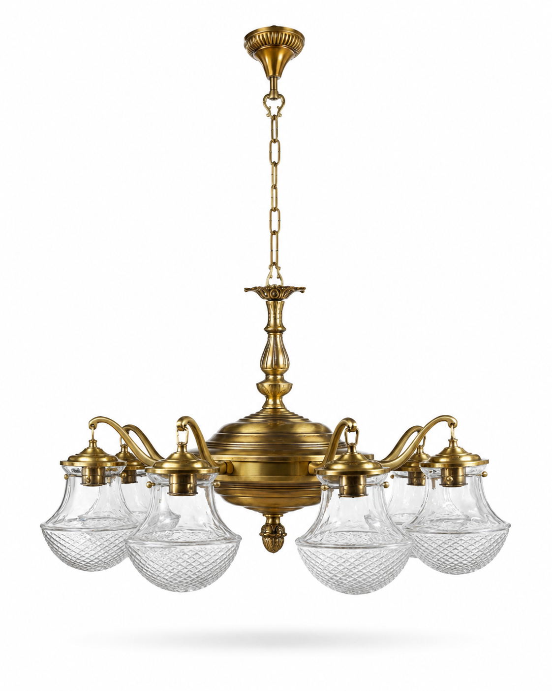 Prastara Diamond-Cut Glass Chandelier — Seven-Light · SGE-CH-061 · Samrat Glass Emporium — view 2