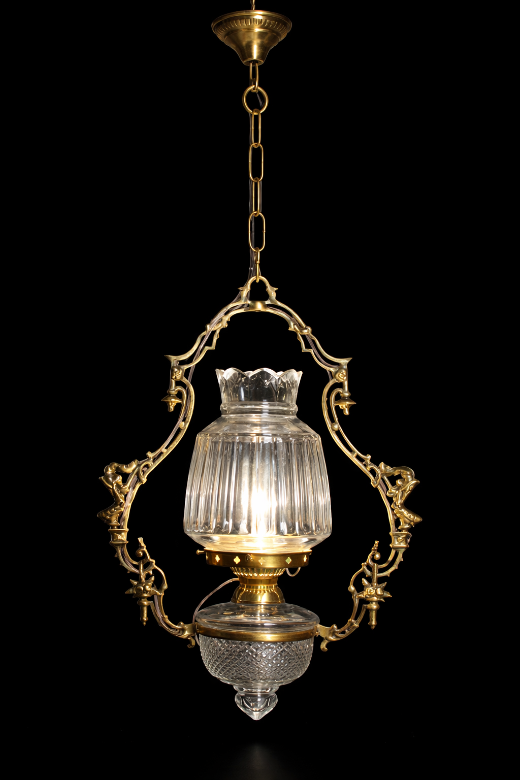 Mehrab Heritage Glass Hanging Light — Fluted Tulip Shade