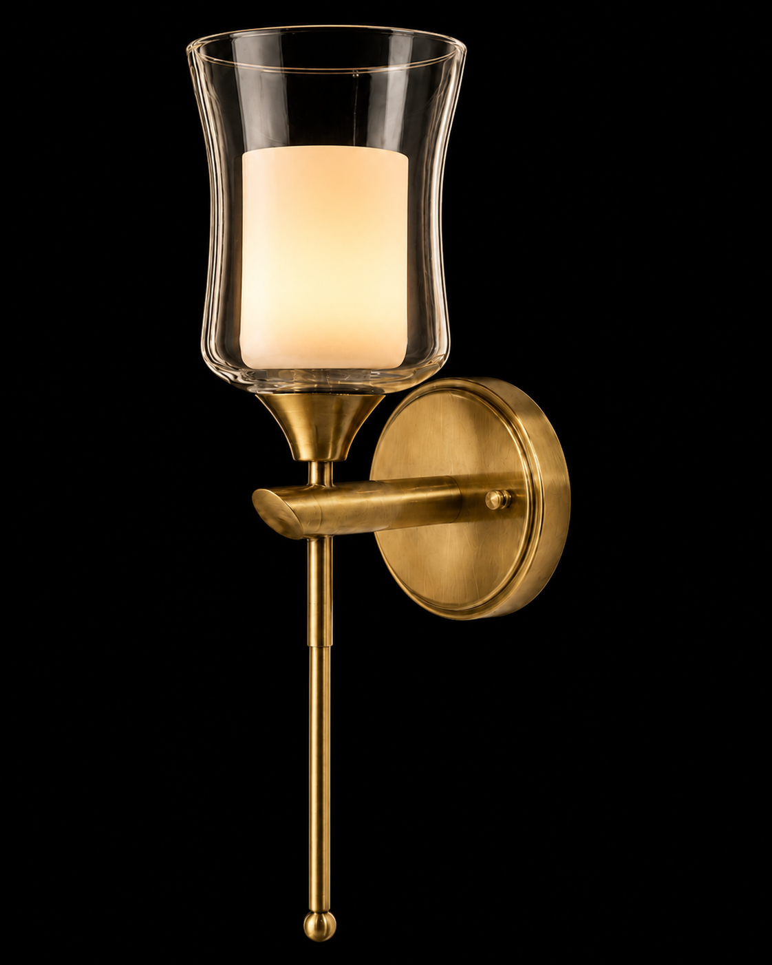 Dandjyoti Clear Hurricane Glass Drop-Stem Wall Sconce