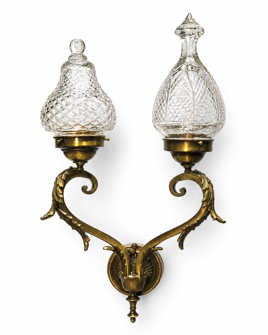 Yugalkalash Twin-Form Cut-Glass Brass Wall Sconce · Wall Light · SGE-WL-060 · Samrat Glass Emporium — view 2