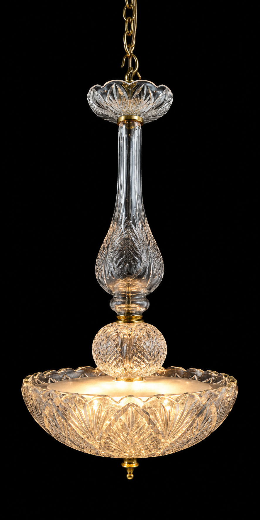 Ratnakamal Diamond-Lattice Scallop-Bowl Two-Light Hanging Light · SGE-HL-090 · Samrat Glass Emporium