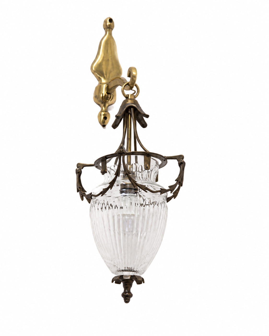 Foliate Scroll Diamond-Cut Glass Suspended Wall Lantern · Wall Light · SGE-WL-124 · Samrat Glass Emporium — view 2