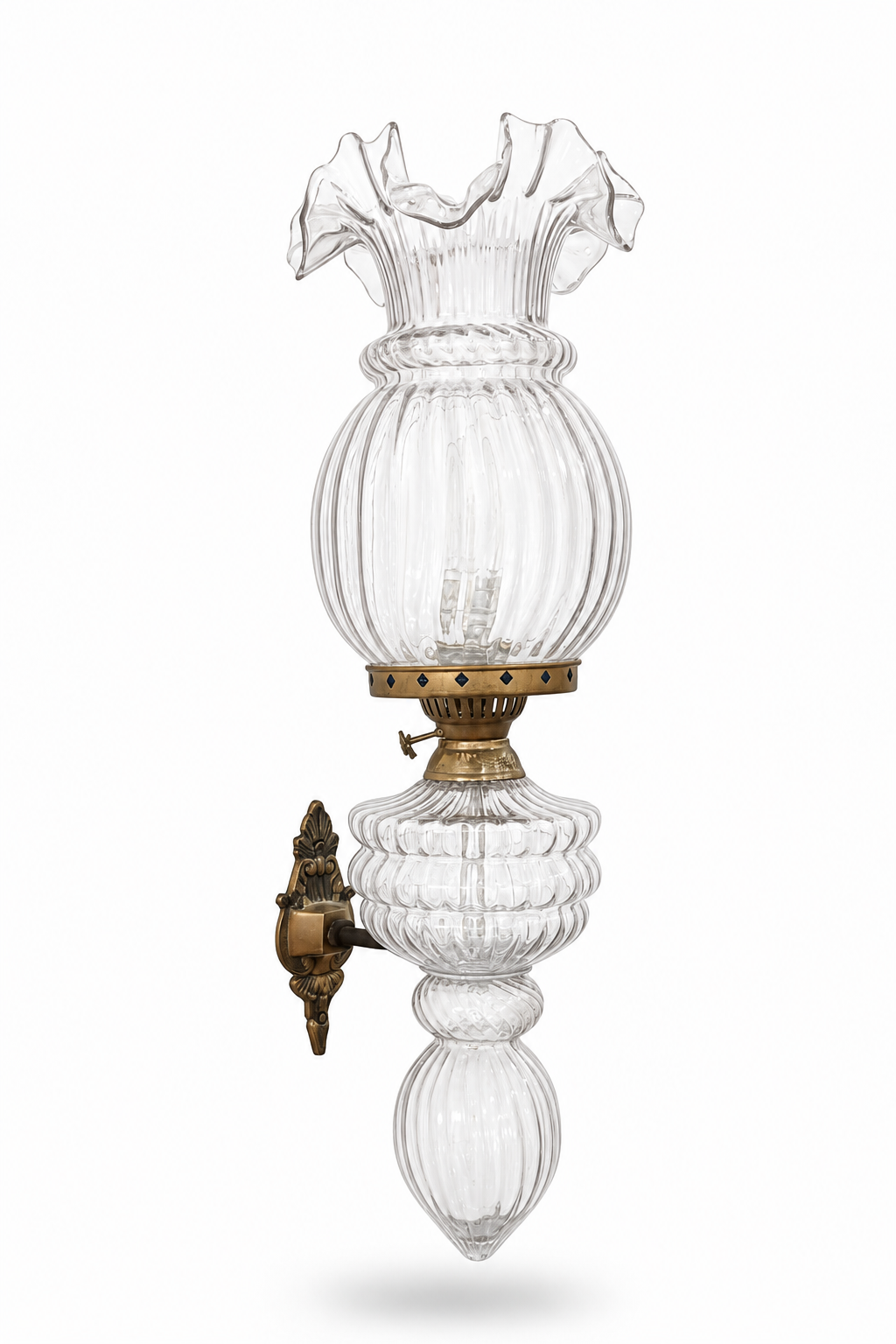 Gulzar Ruffled Tulip Single-Light Wall Lamp — Crystal Clear · Wall Light · SGE-WL-032 · Samrat Glass Emporium — view 2