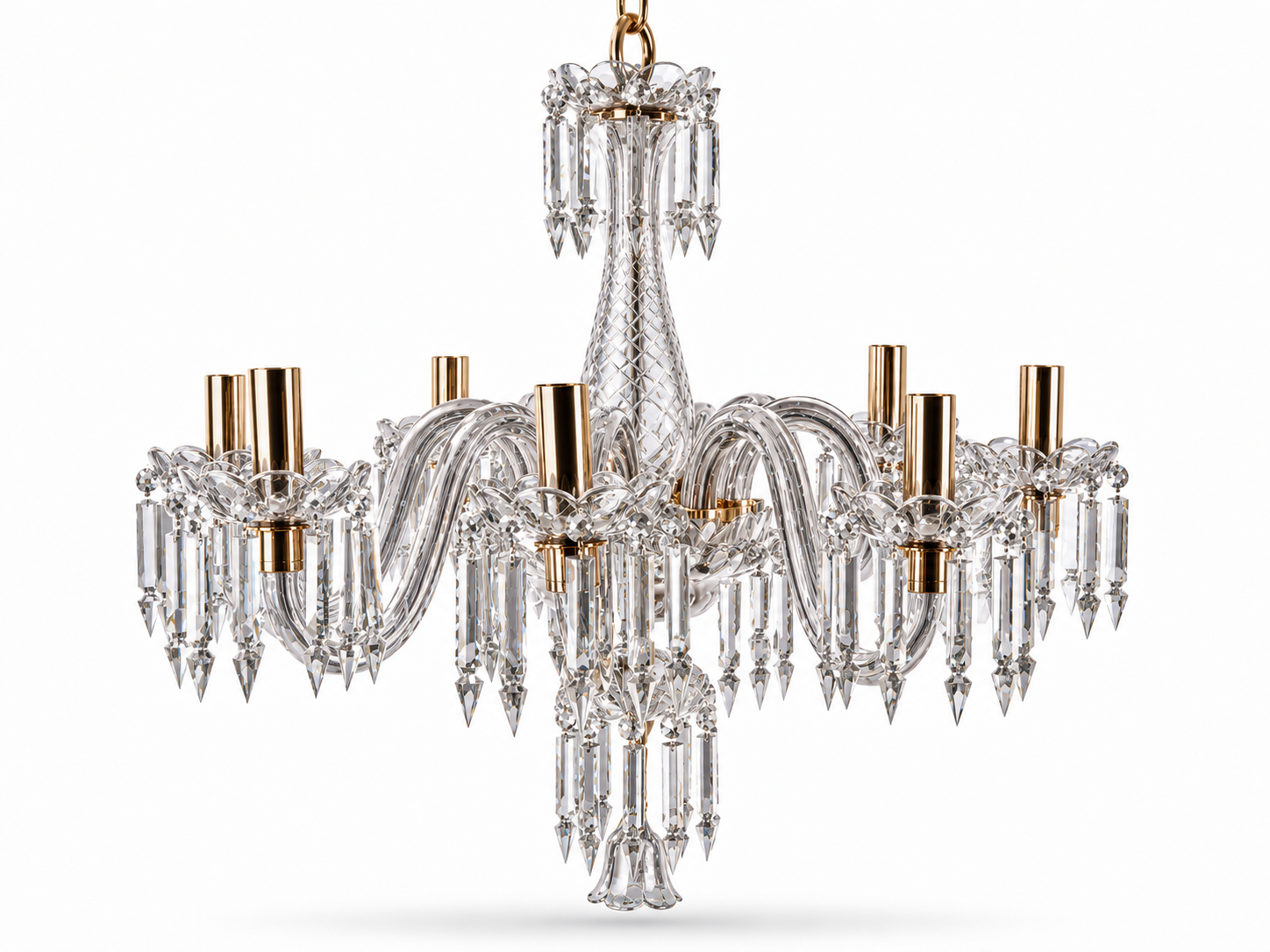 Neelpushp Clear Glass Eight-Light Chandelier · SGE-CH-139 · Samrat Glass Emporium — view 2