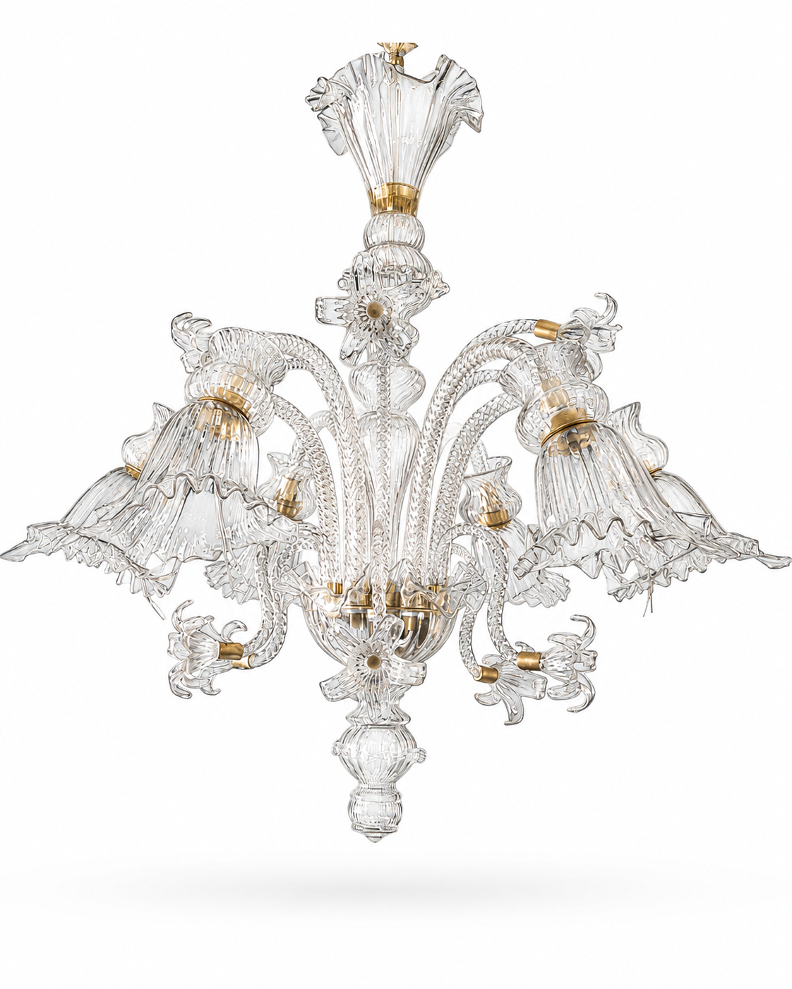 Gulzar Clear Six-Light Glass Chandelier · SGE-CH-055 · Samrat Glass Emporium — view 2