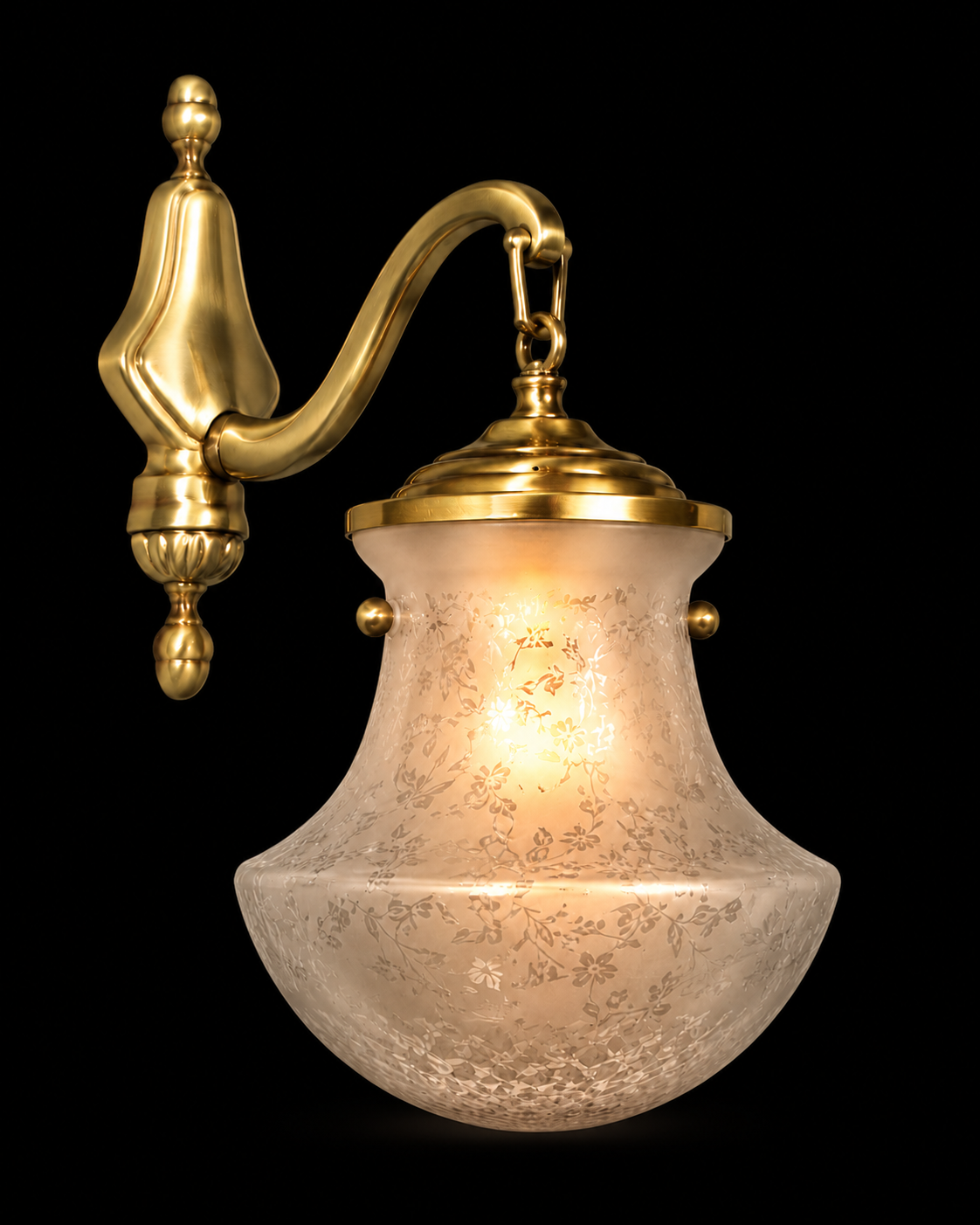 Prastara Frosted Floral Glass Single-Light Wall Lamp · Wall Light · SGE-WL-088 · Samrat Glass Emporium