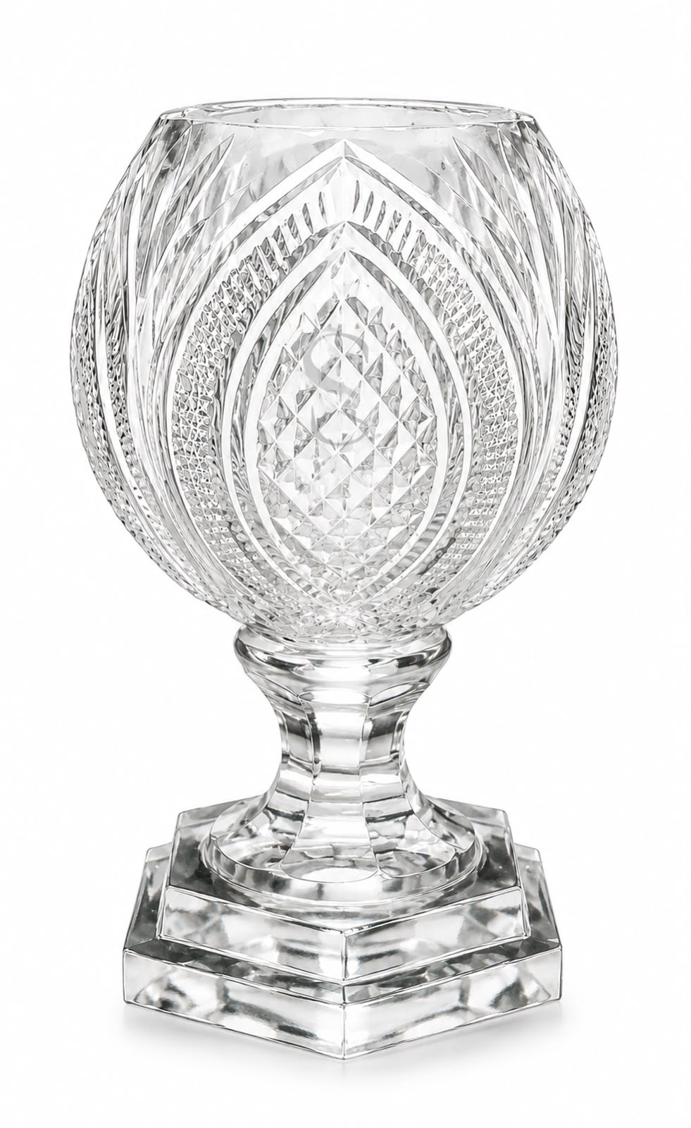 Diamond Crest Clear Cut-Glass Candle Stand · SGE-CS-008 · Samrat Glass Emporium — view 2