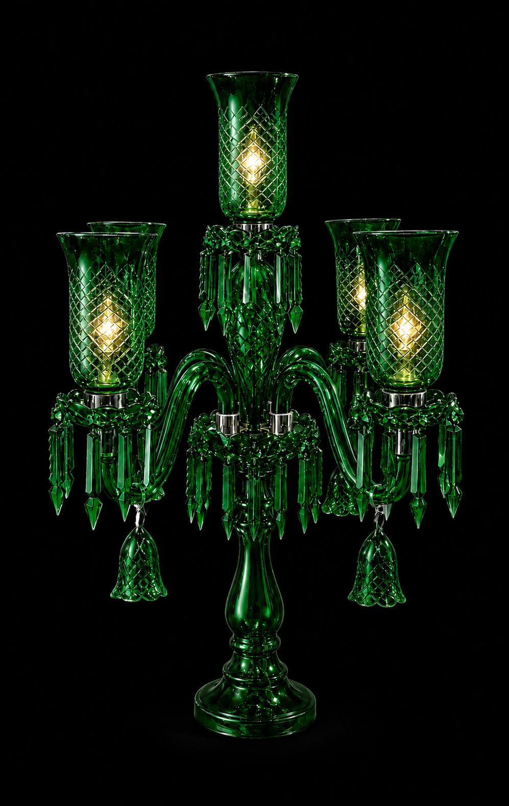 Rang Mahal Emerald Prism Table Chandelier