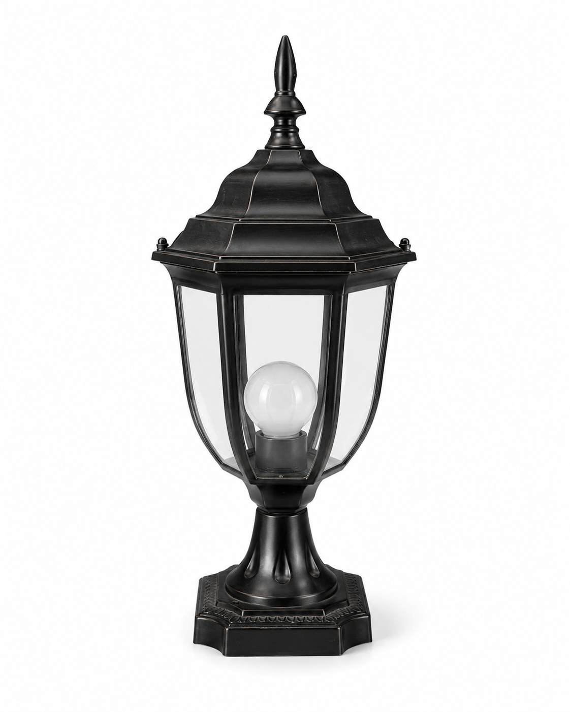 Rajpravesh Hexagonal Black Heritage Gate Pillar Lamp · Gate Light · SGE-GL-021 · Samrat Glass Emporium — view 2