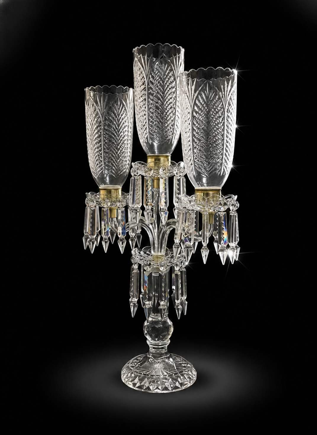 Arrowhead Prism Glass Candle Stand