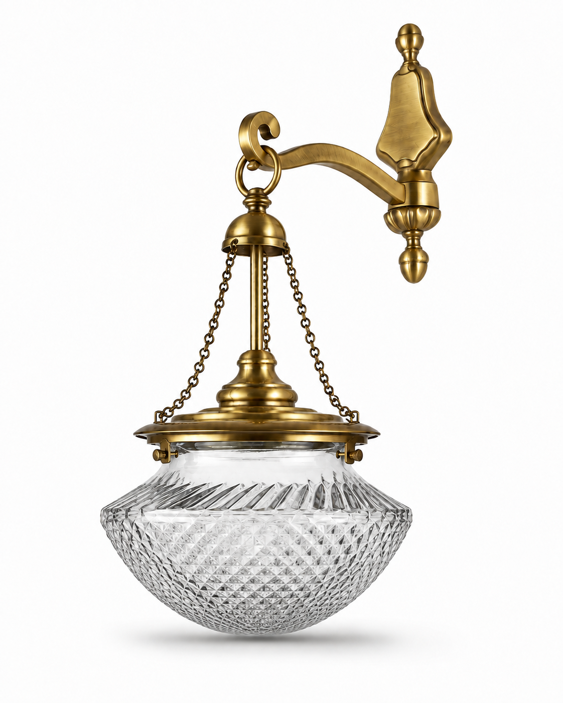 Noorjharokha Chain-Suspended Diamond-Cut Glass Wall Lantern · Wall Light · SGE-WL-089 · Samrat Glass Emporium — view 2