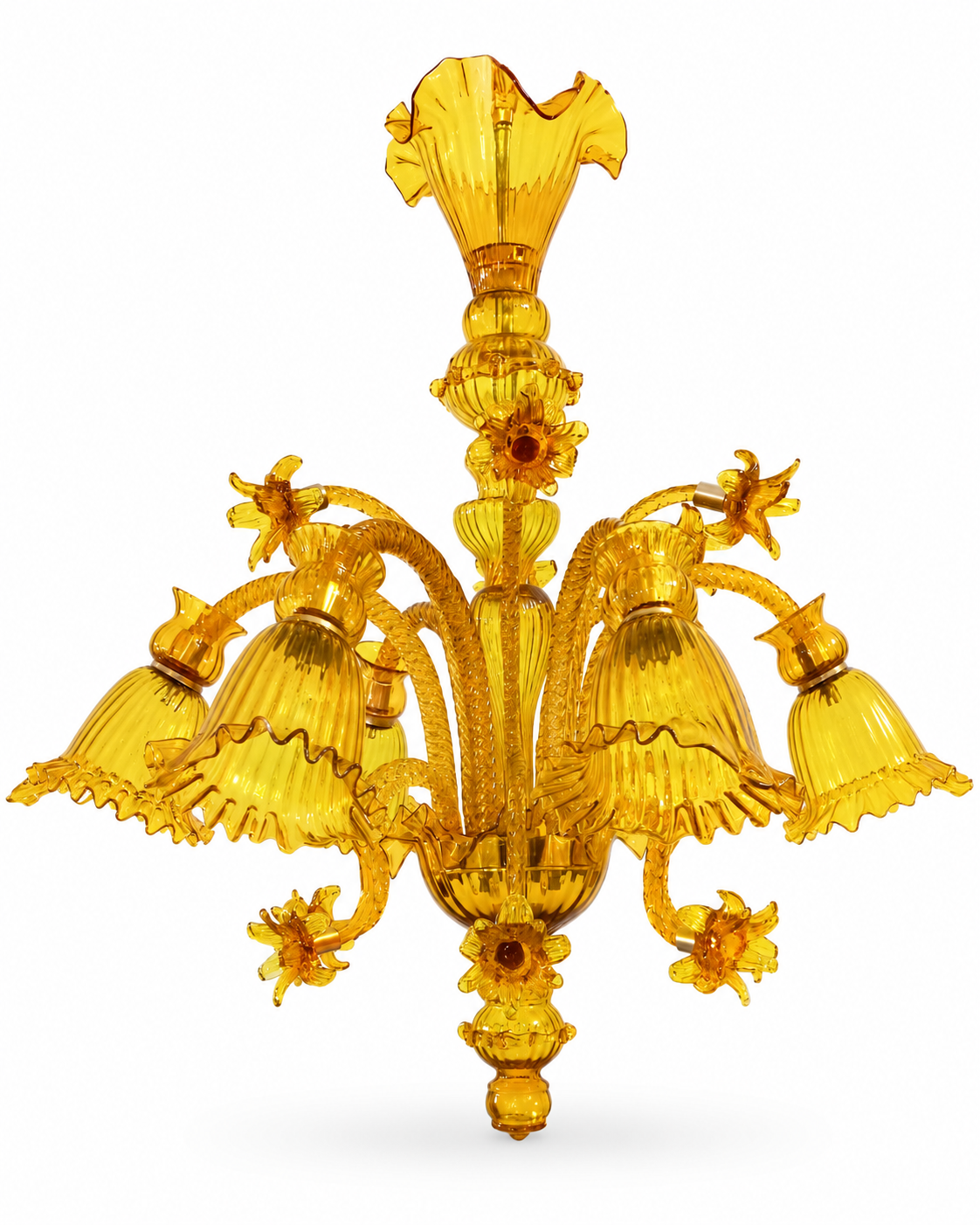 Gulzar Amber Six-Light Glass Chandelier · SGE-CH-057 · Samrat Glass Emporium — view 2