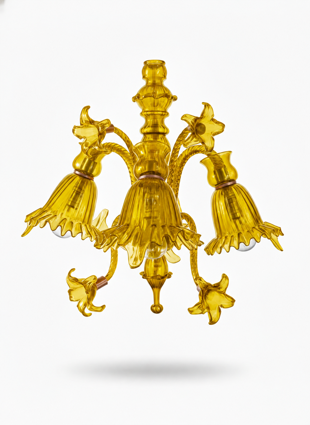 Gulzar Bellflower Three-Light Downlight Wall Light — Amber Gold · SGE-WL-017 · Samrat Glass Emporium — view 2