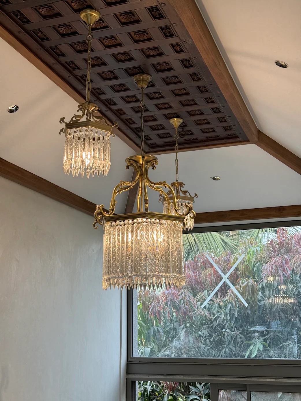 Mehrab Antique-Gold Lantern Installation — Pune Private Residence · Pune, Maharashtra · Samrat Glass Emporium