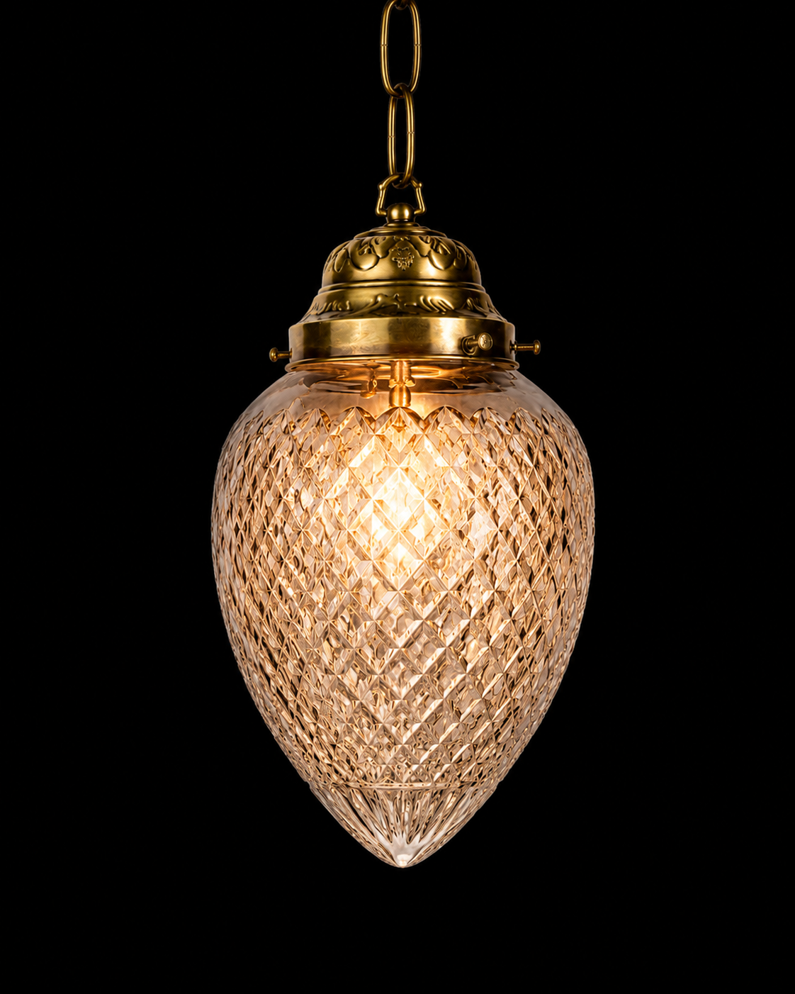 Matkadeep Clear Diamond-Cut Glass Hanging Light