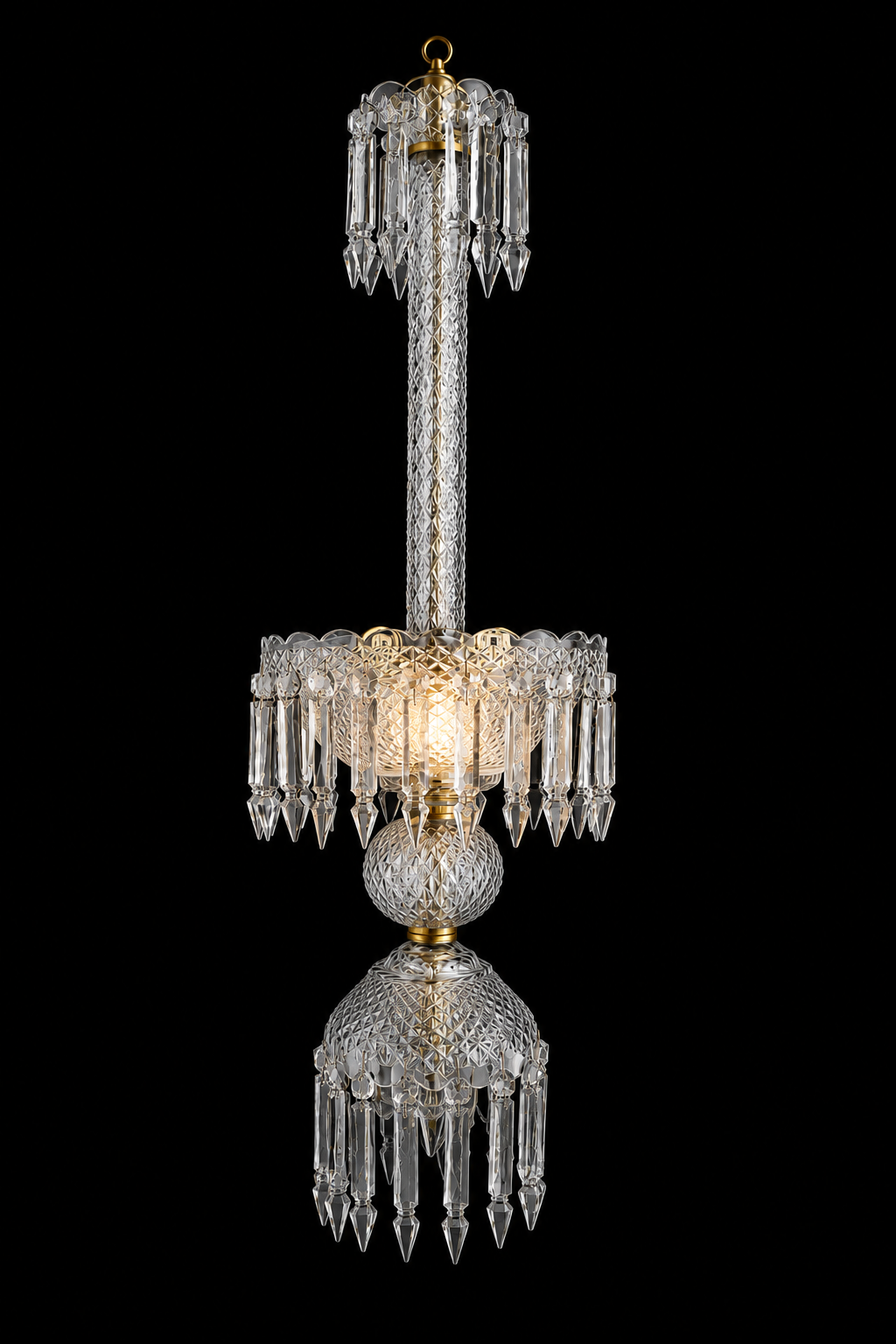 Rangmahal Diamond-Cut Crystal Hanging Light — Clear
