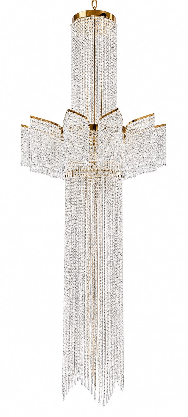 Shikhar Architectural Crystal-Bead Cascade Chandelier · SGE-CH-021 · Samrat Glass Emporium — view 2