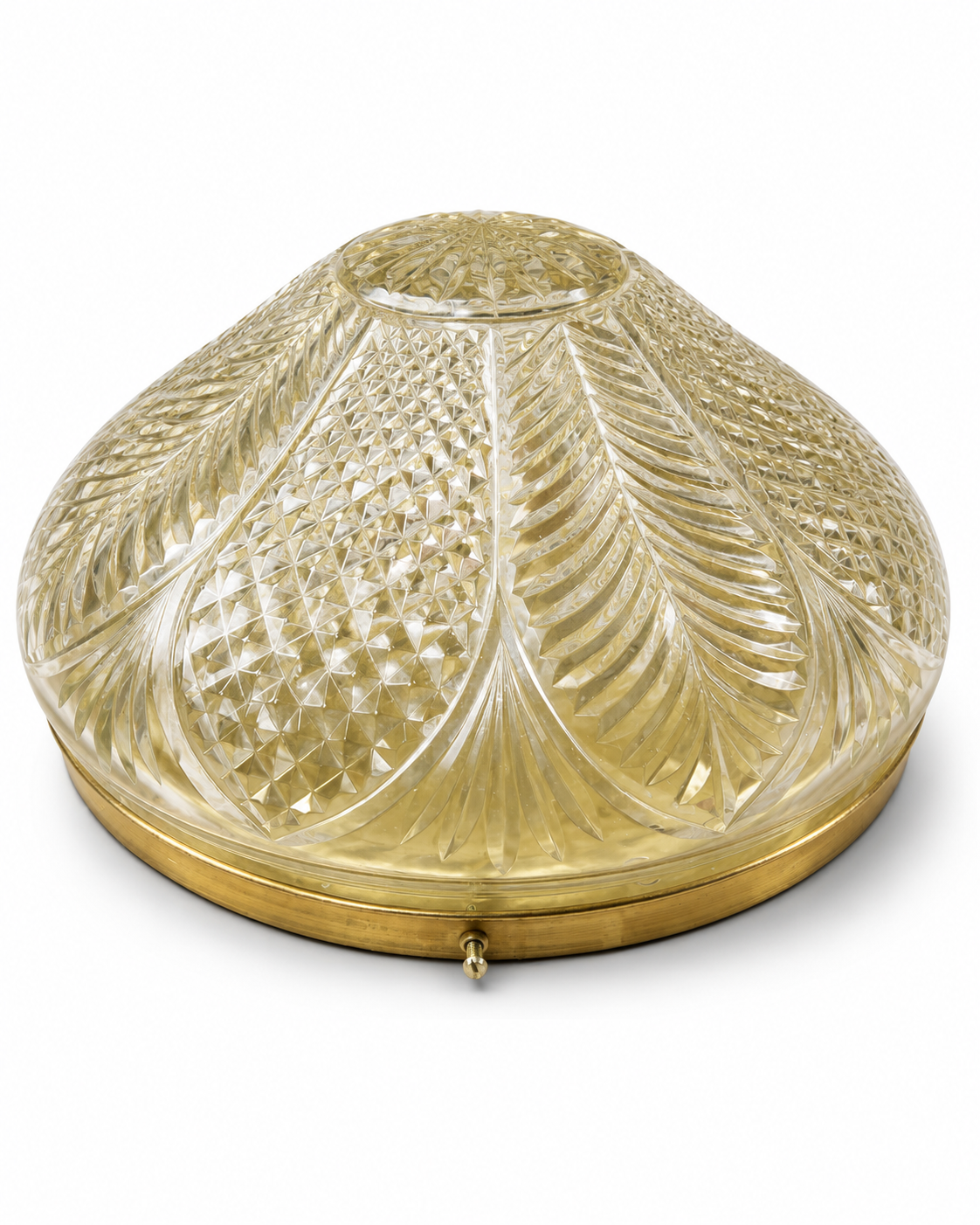 Kanakpatra Leaf-Cut Amber Glass Dome Ceiling Light · SGE-CL-006 · Samrat Glass Emporium — view 2