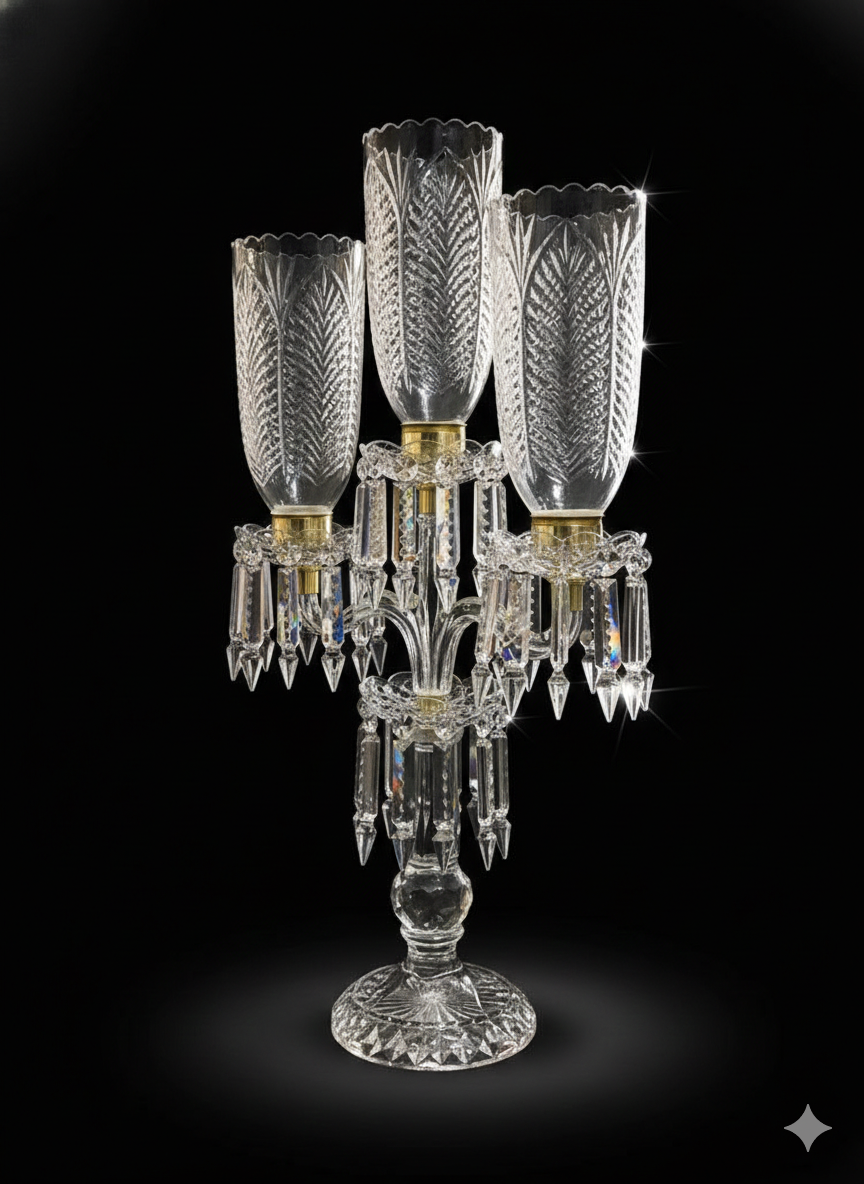 Arrowhead Prism Glass Candle Stand