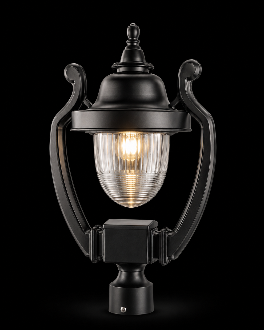 Kamaljora Twin-Scroll Matte-Black Gate Lantern