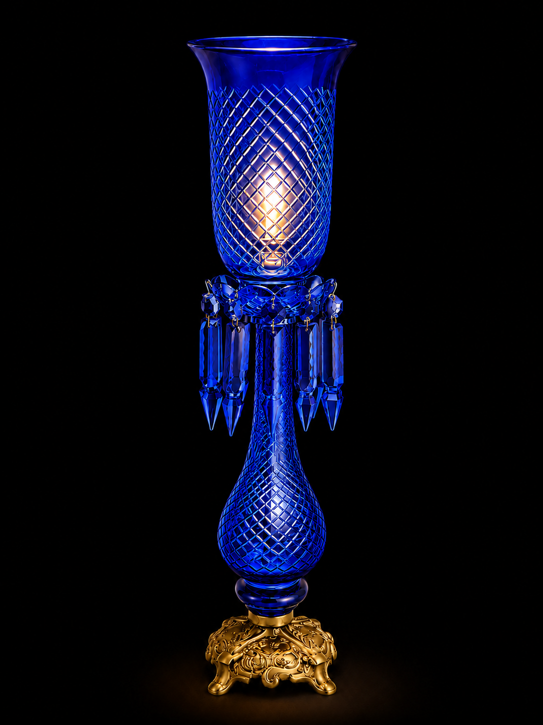 Shamiyana Cut-Glass Table Lamp – Cobalt Blue