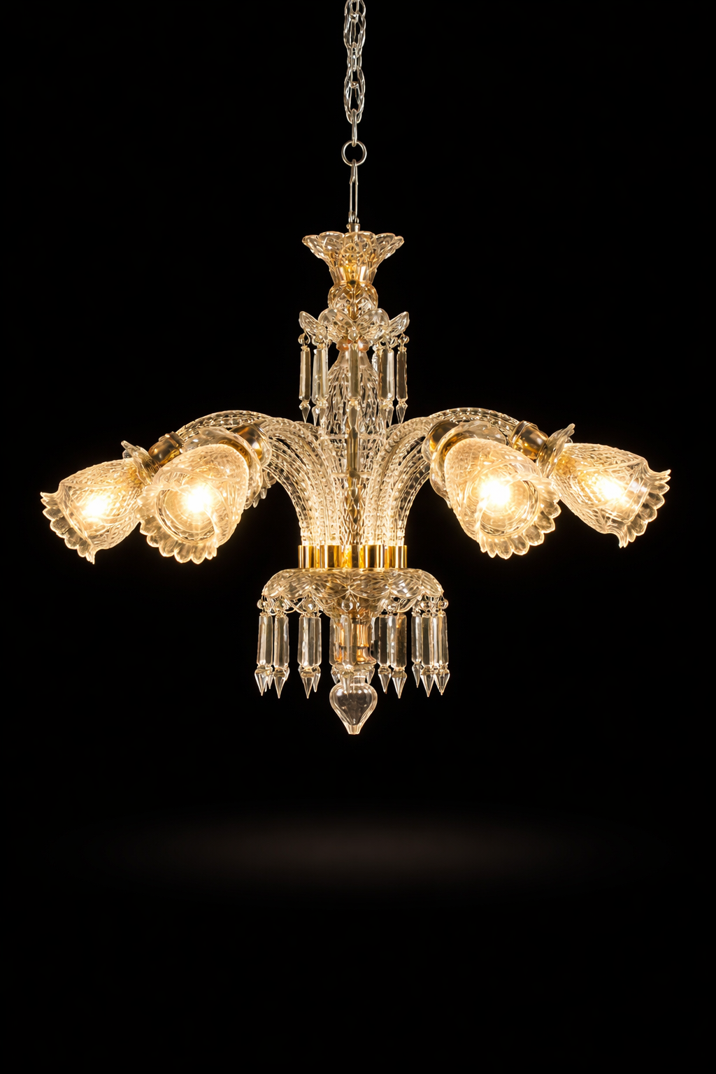 Gulbahar Six-Light Floral Bell Glass Chandelier