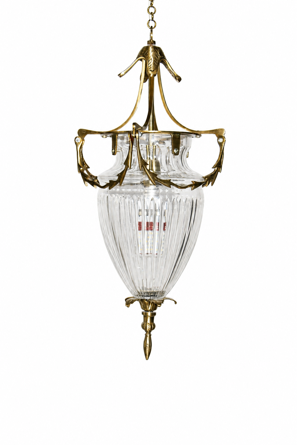 Foliate Scroll Diamond-Cut Glass Hanging Light · SGE-HL-058 · Samrat Glass Emporium — view 2