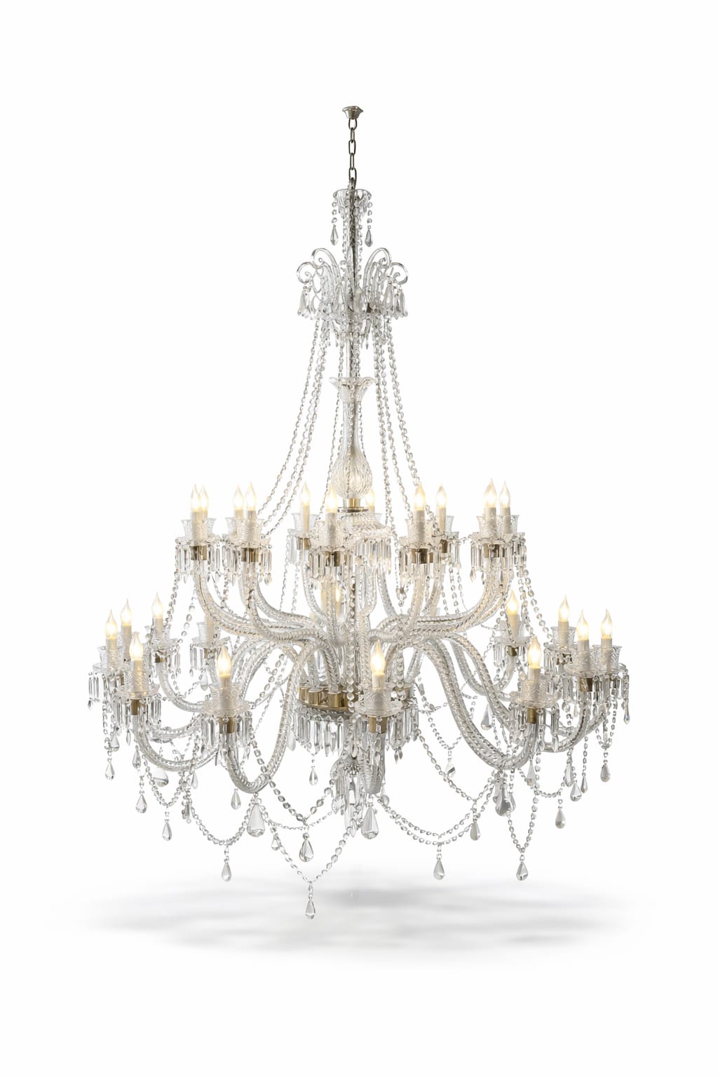 Noorjahan Grand Two-Tier 24-Light Crystal Chandelier · SGE-CH-011 · Samrat Glass Emporium — view 2
