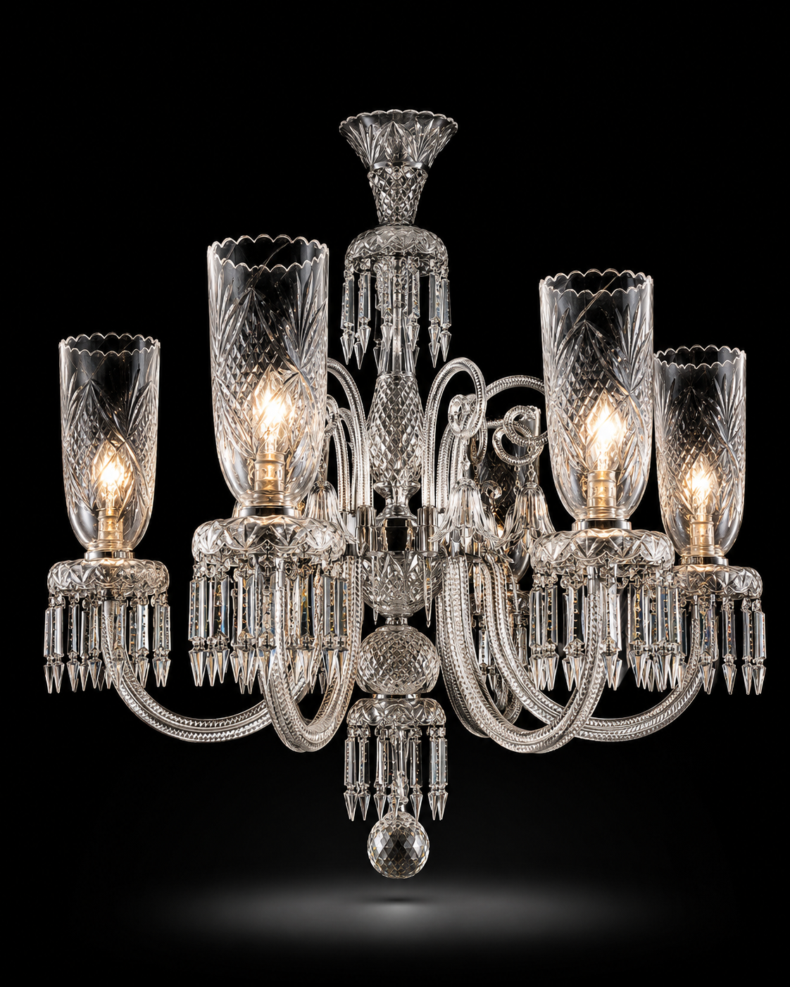 Noorvastra Etched-Tulip Eight-Light Crystal Chandelier