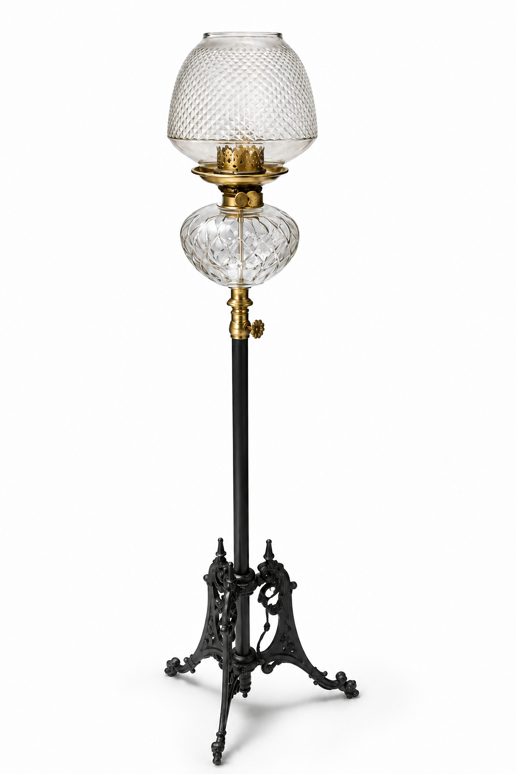 Fanoos Diamond-Cut Glass Heritage Floor Lamp — Clear · SGE-FL-016 · Samrat Glass Emporium — view 2