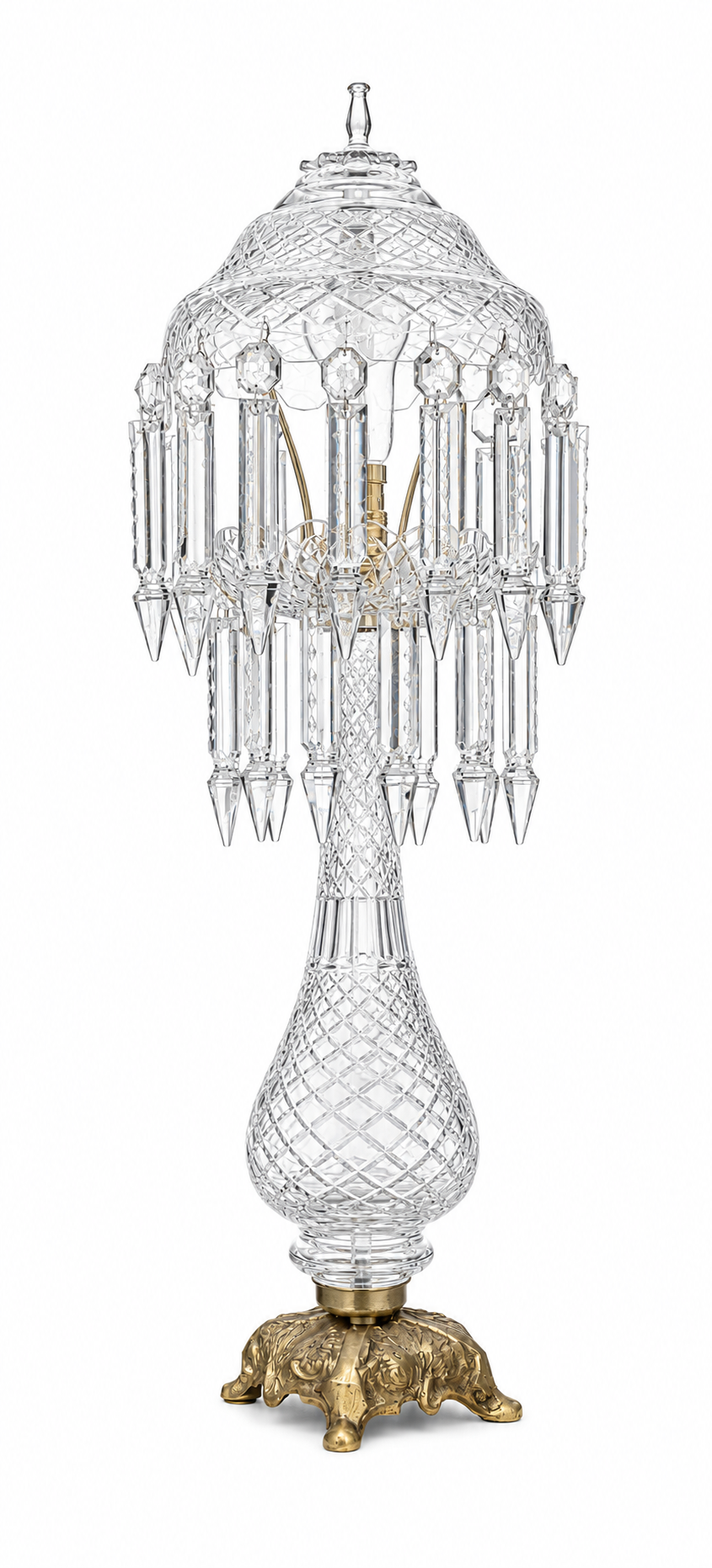 Sheesh Mahal Clear Diamond-Cut Prism-Canopy Table Lamp · SGE-TL-034 · Samrat Glass Emporium — view 2