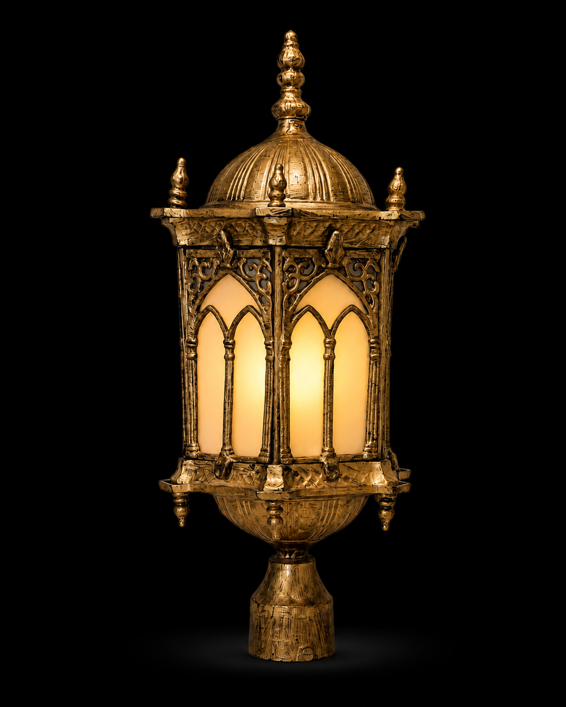 Mehrab Gothic-Arch Antique-Gold Gate Lantern — Alternate Size