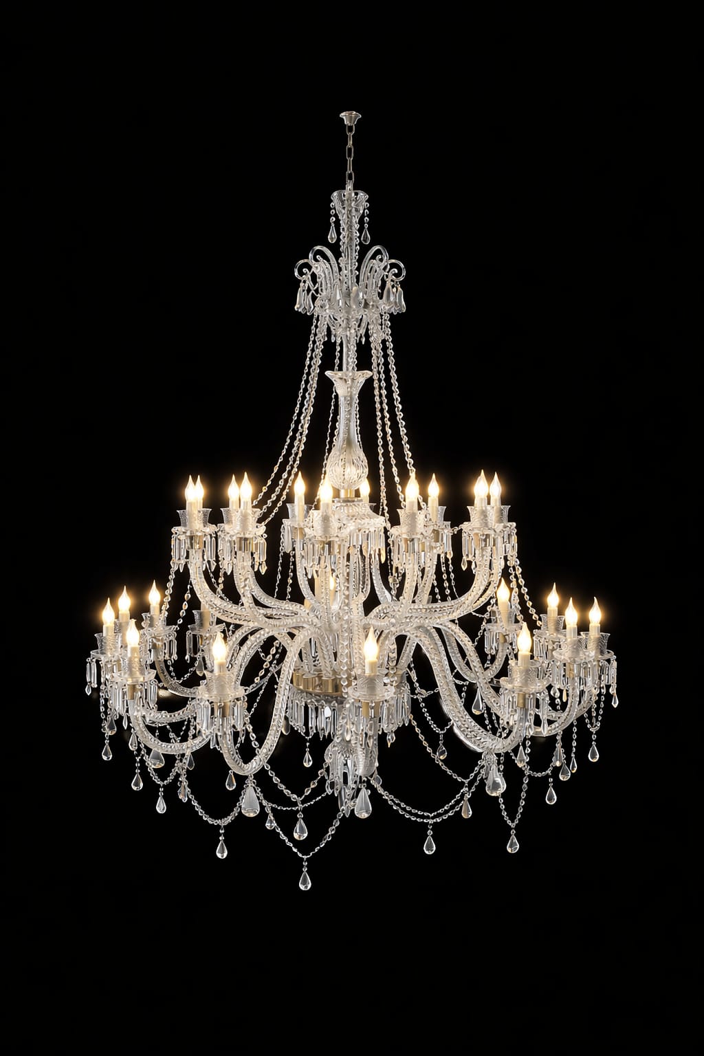 Noorjahan Grand Two-Tier 24-Light Crystal Chandelier · SGE-CH-011 · Samrat Glass Emporium