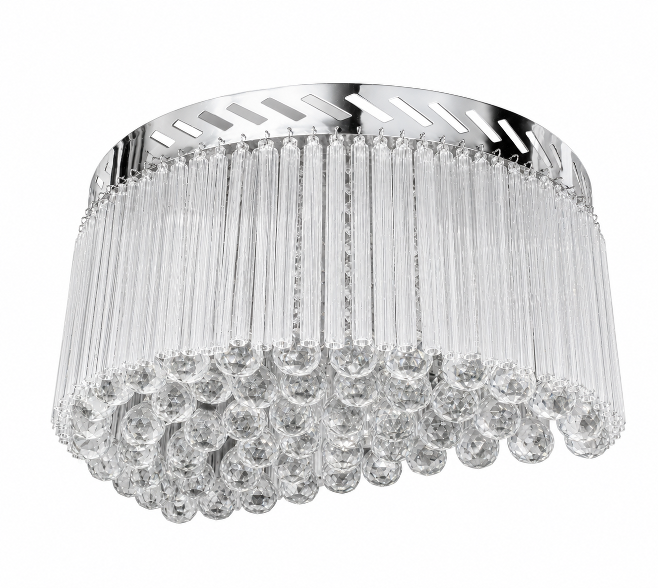 Ratnajhar Crystal-Rod and Faceted-Ball Cascade Wall Light — Chrome · SGE-WL-126 · Samrat Glass Emporium — view 2