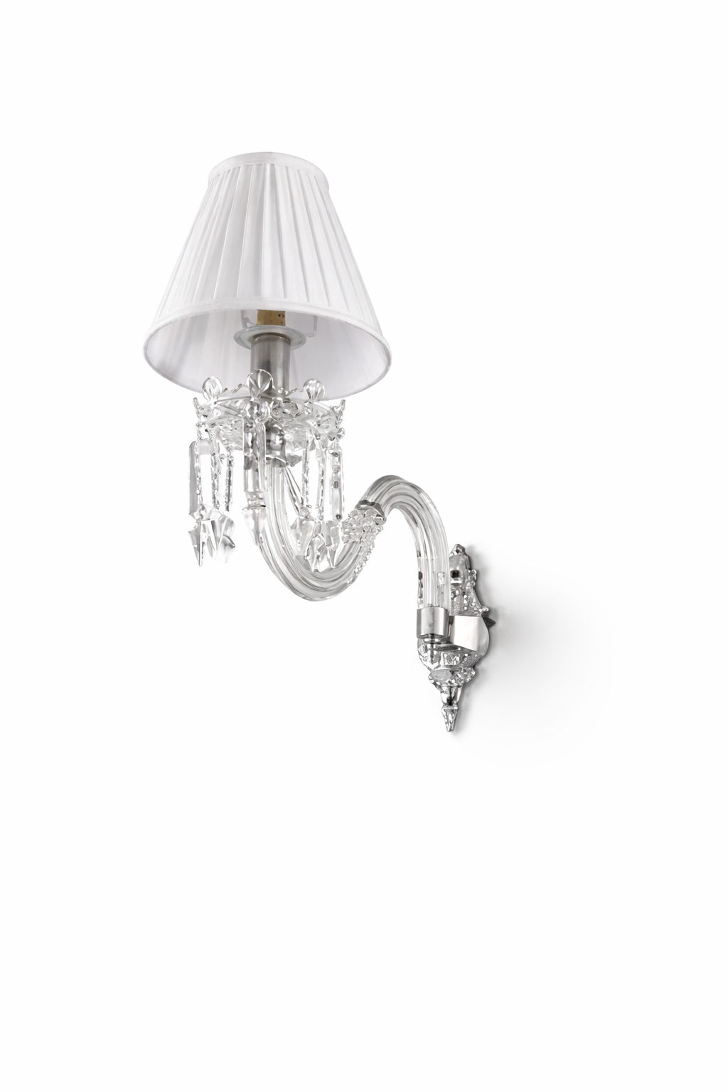 Chandrakiran Pleated-Shade Crystal-Drop Single-Light Wall Lamp · Wall Light · SGE-WL-105 · Samrat Glass Emporium — view 2