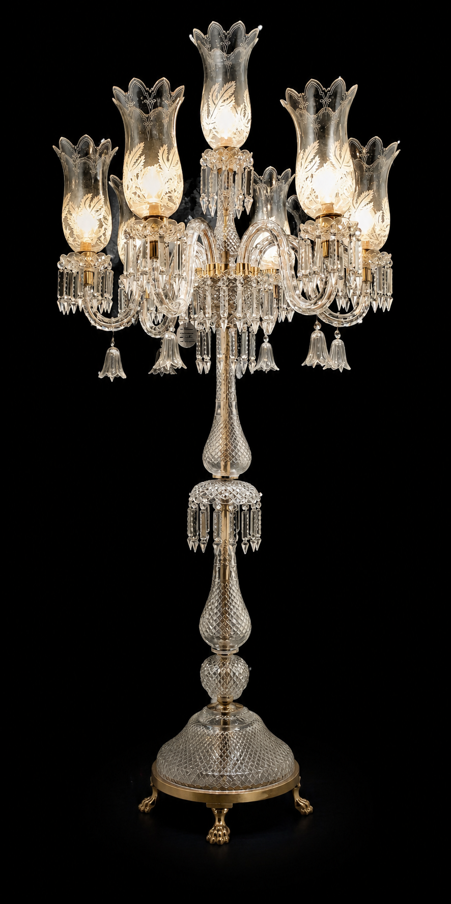 Aabshar Crystal Tulip Floor Chandelier