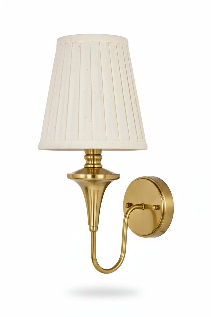 Pleated Fabric Single-Arm Wall Light · SGE-WL-001 · Samrat Glass Emporium — view 2