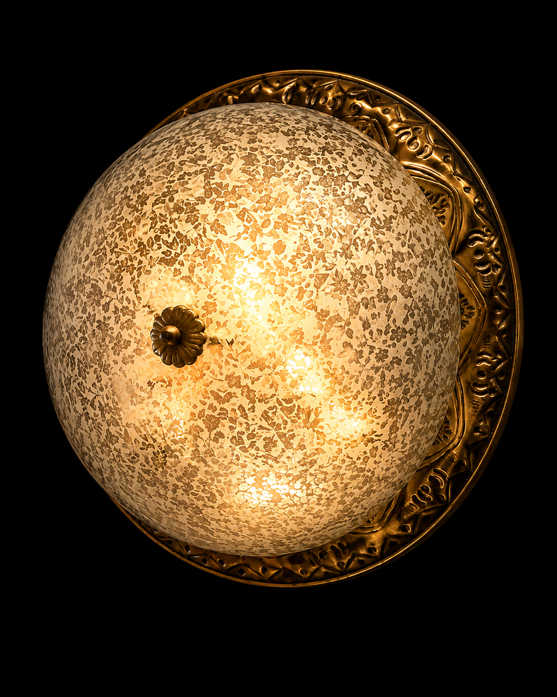 Phoolwari Etched Floral Dome Ceiling Light