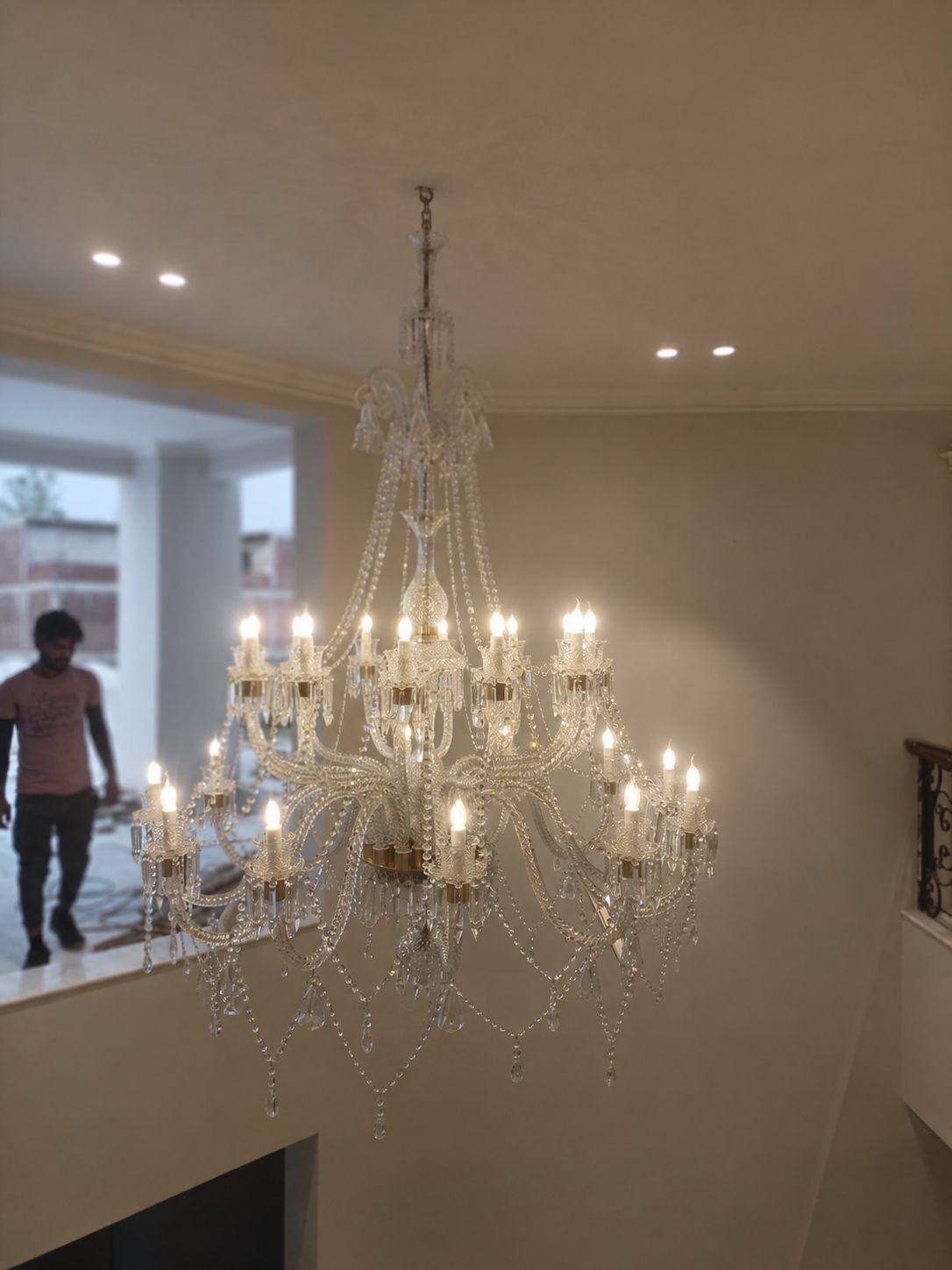 Client-Inspired Grand Crystal Chandelier — Lucknow Private Residence · Lucknow, Uttar Pradesh · Samrat Glass Emporium — detail 2