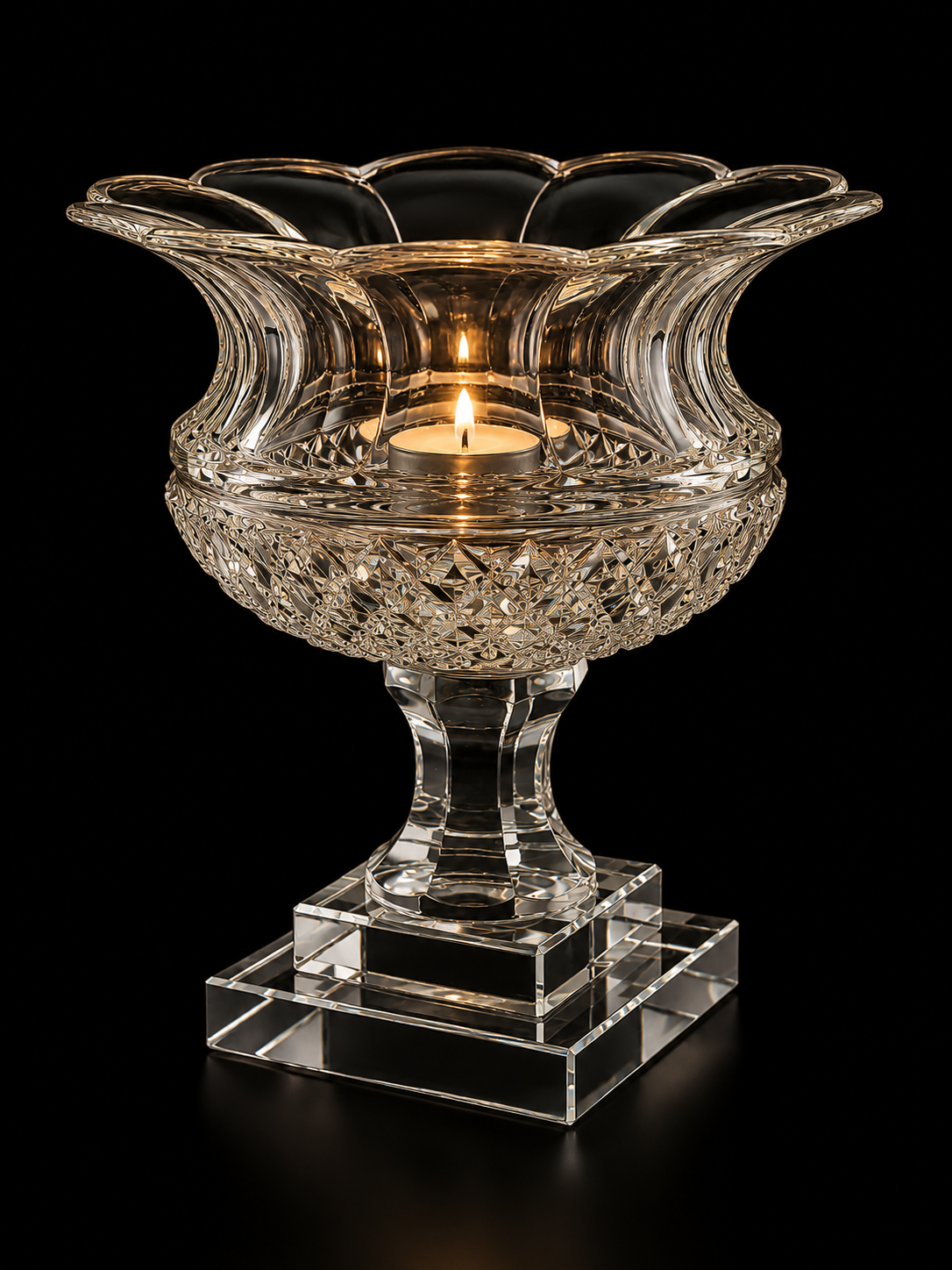 Padmika Lotus-Bowl Crystal Tealight Candle Stand