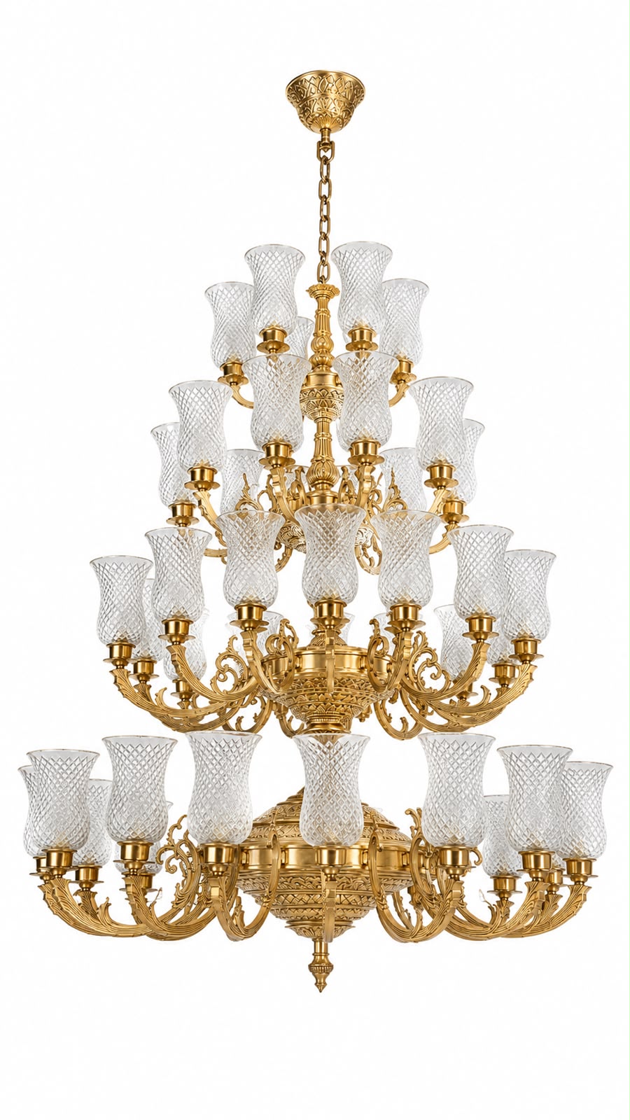 Deepstambh Diamond-Cut Glass Grand Multi-Tier Chandelier · SGE-CH-029 · Samrat Glass Emporium — view 2