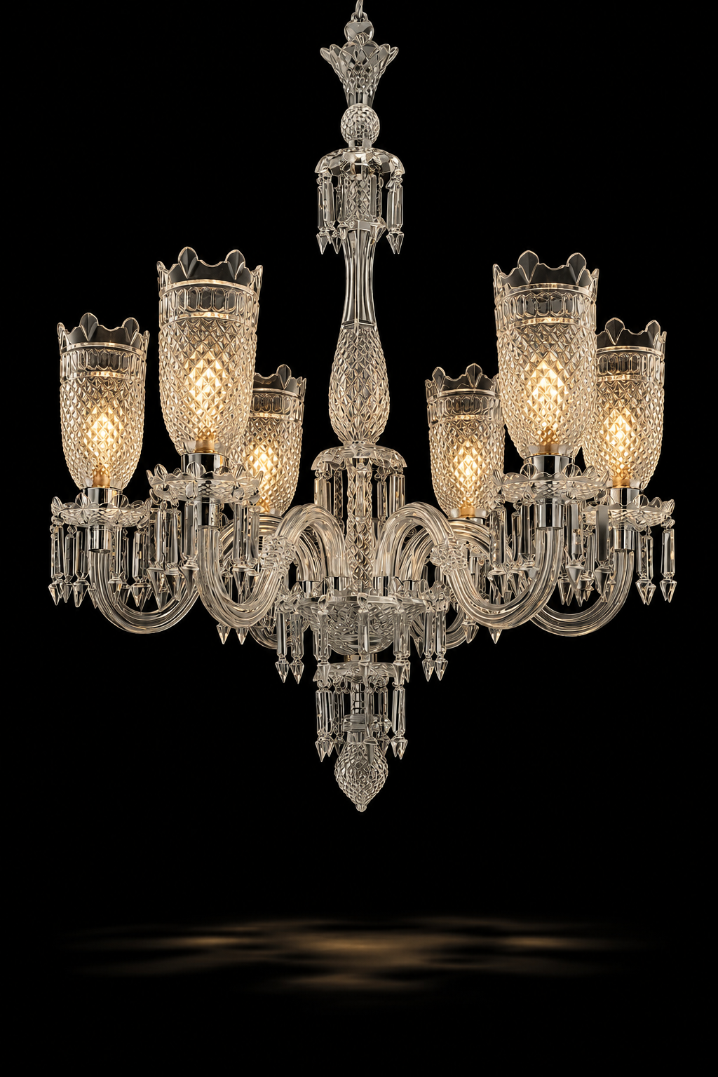Ratnakirit Crown-Shade Six-Light Crystal Chandelier