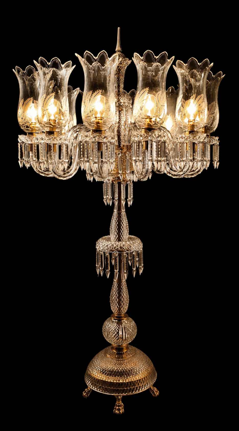 Mehrunnisa Etched Tulip Floor Chandelier