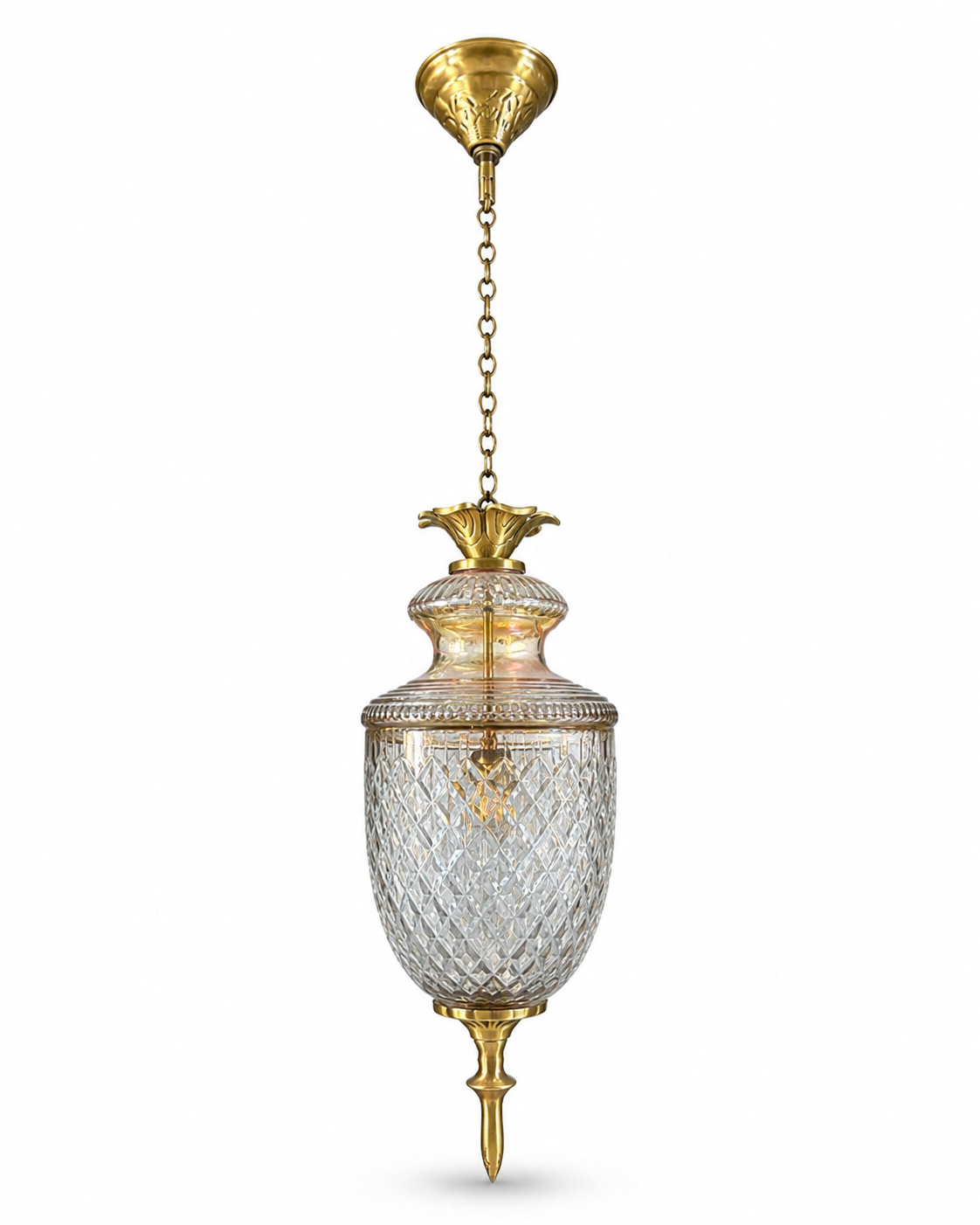 Rajsi Diamond-Lattice Glass Urn Hanging Light — 5" · SGE-HL-106 · Samrat Glass Emporium — view 2