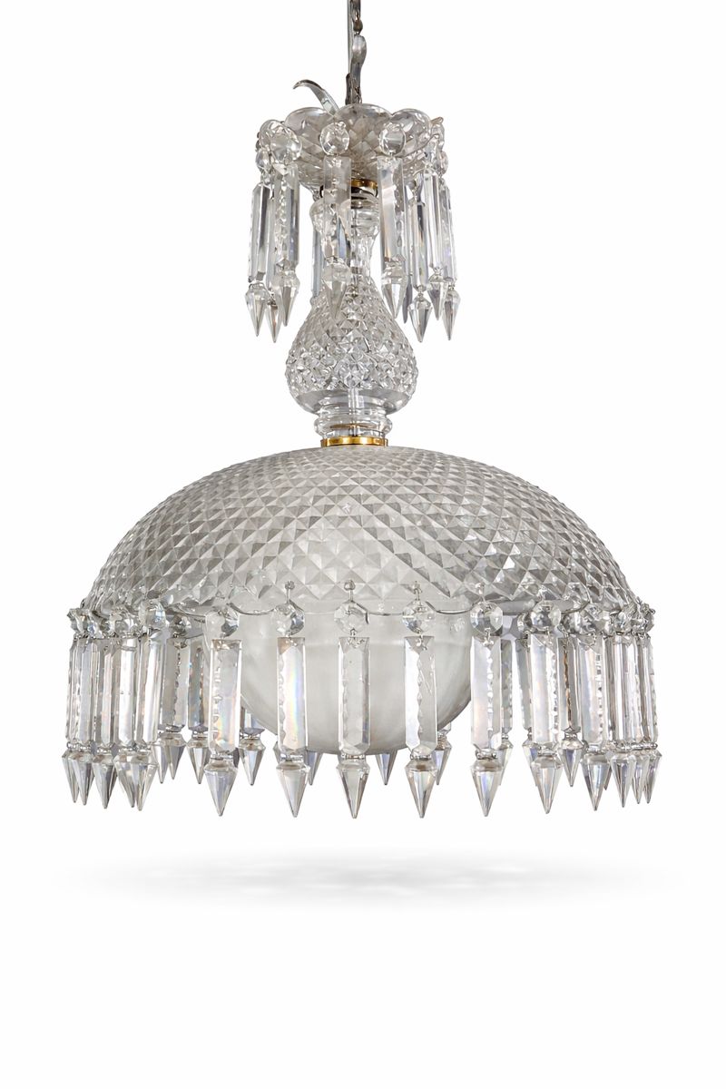 Diamond Quilt Prism-Draped Hanging Light · SGE-HL-029 · Samrat Glass Emporium — view 2