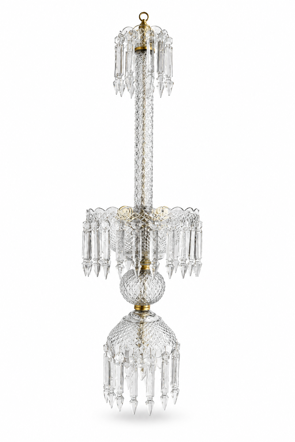 Rangmahal Diamond-Cut Crystal Hanging Light — Clear · SGE-HL-070 · Samrat Glass Emporium — view 2